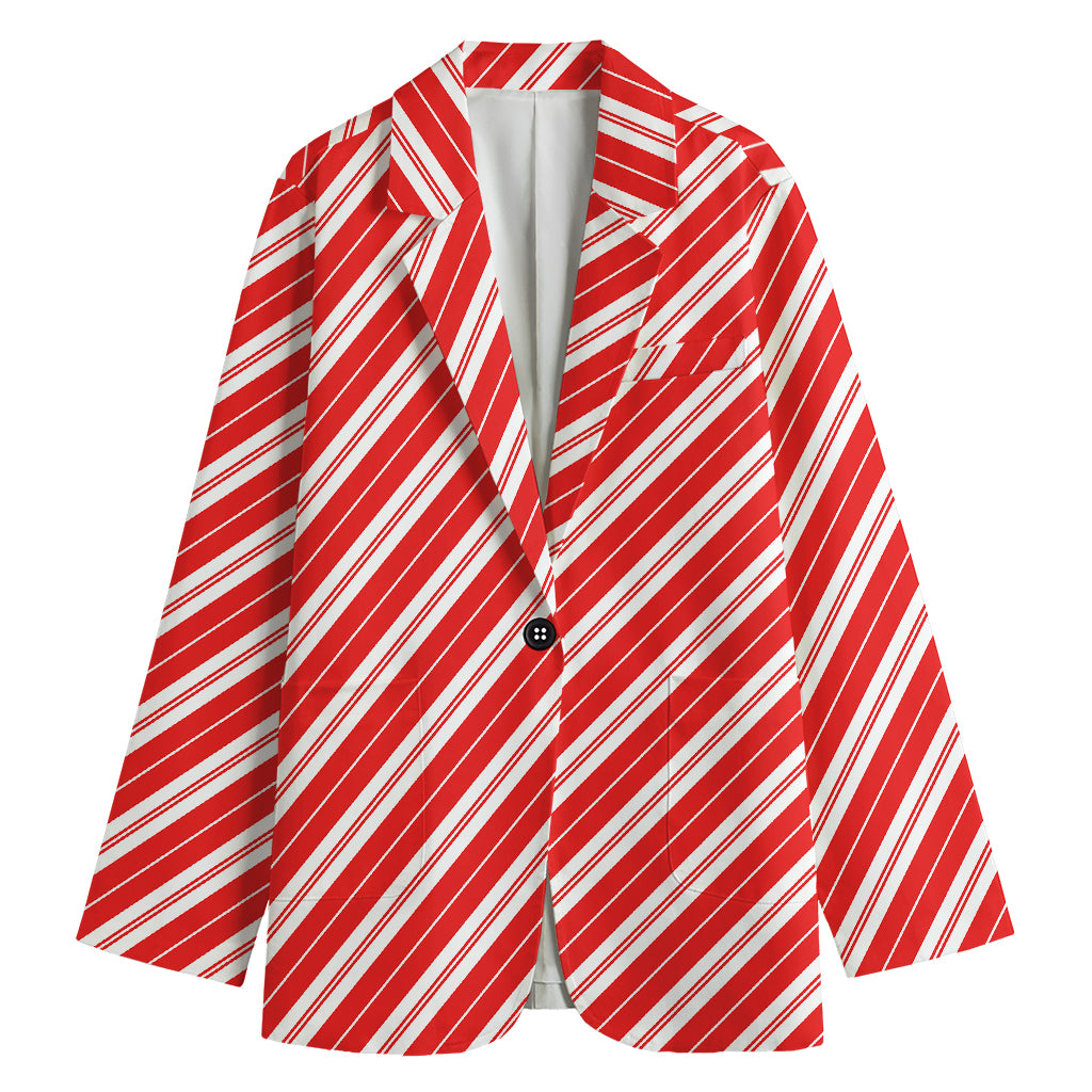 Candy Cane Stripes Pattern Print Women's Blazer