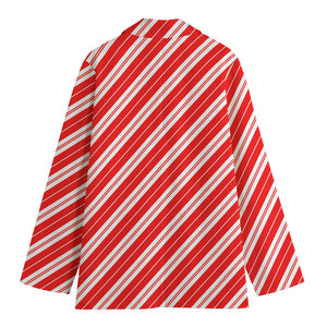 Candy Cane Stripes Pattern Print Women's Blazer