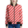 Candy Cane Stripes Pattern Print Women's Bomber Jacket