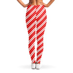 Candy Cane Stripes Pattern Print Women's Leggings