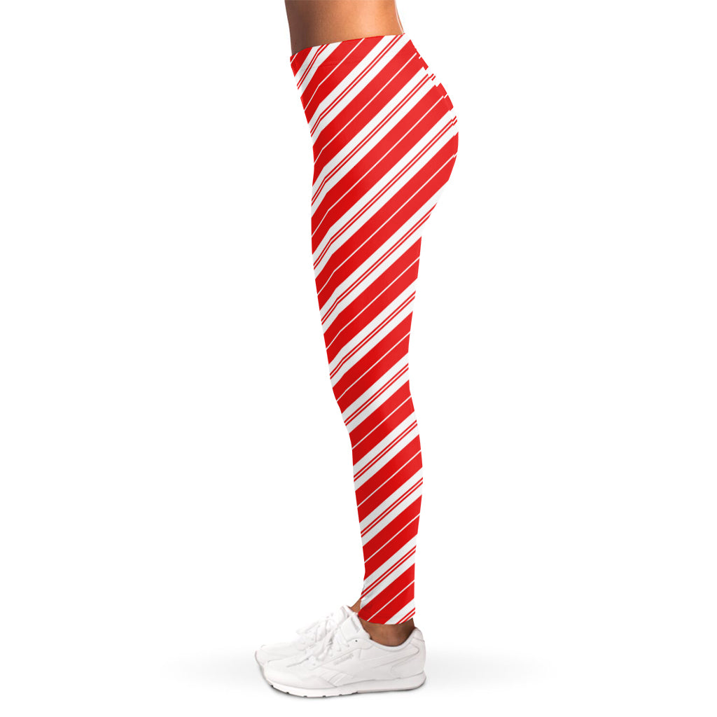 Candy Cane Stripes Pattern Print Women's Leggings