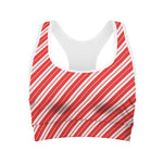 Candy Cane Stripes Pattern Print Women's Sports Bra