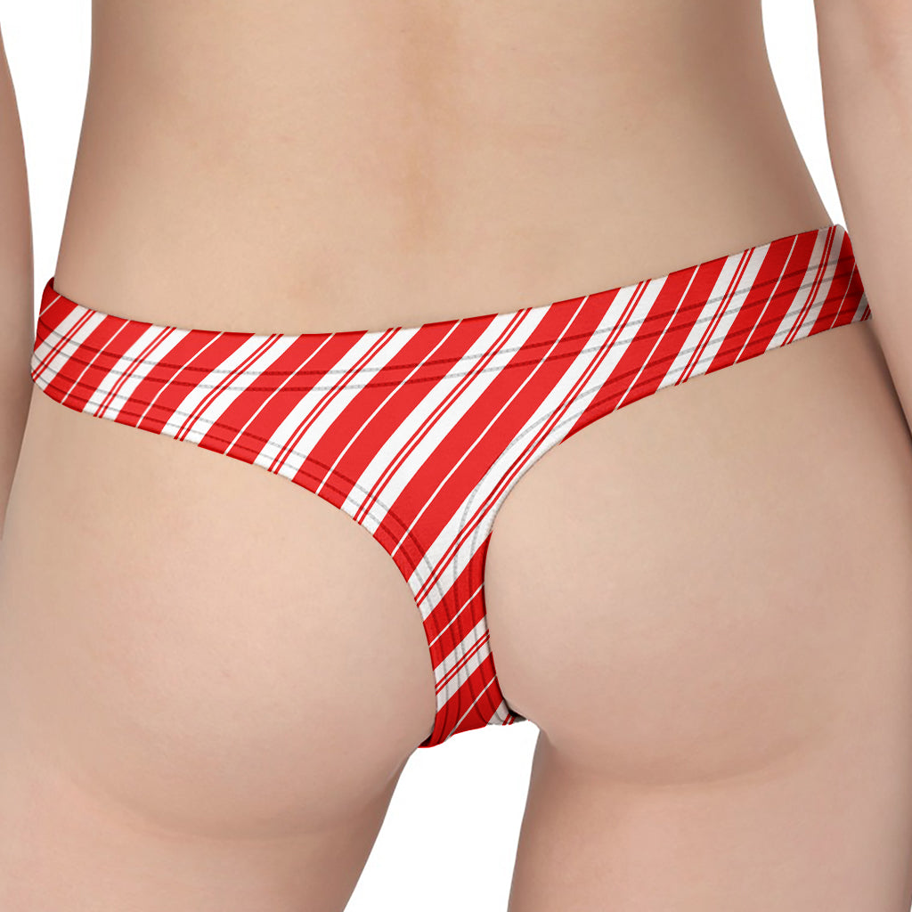 Candy Cane Stripes Pattern Print Women's Thong