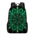 Cannabis Leaf Mandala Print 17 Inch Backpack