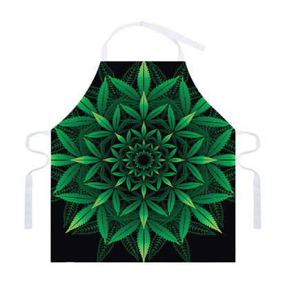 Cannabis Leaf Mandala Print Adjustable Apron