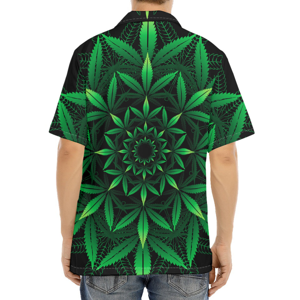 Cannabis Leaf Mandala Print Aloha Shirt