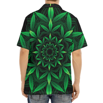 Cannabis Leaf Mandala Print Aloha Shirt