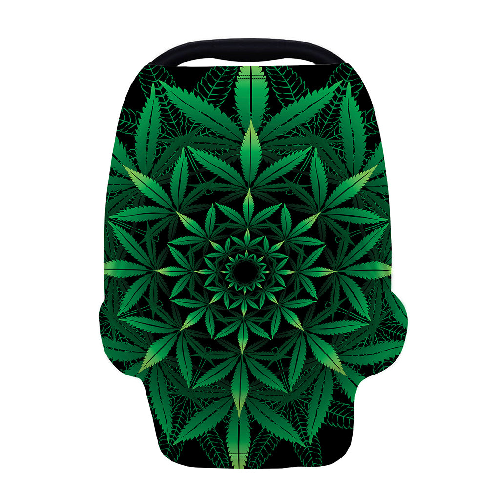 Cannabis Leaf Mandala Print Baby Seat Cover