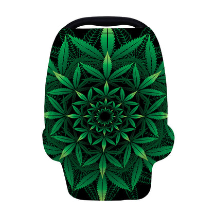 Cannabis Leaf Mandala Print Baby Seat Cover