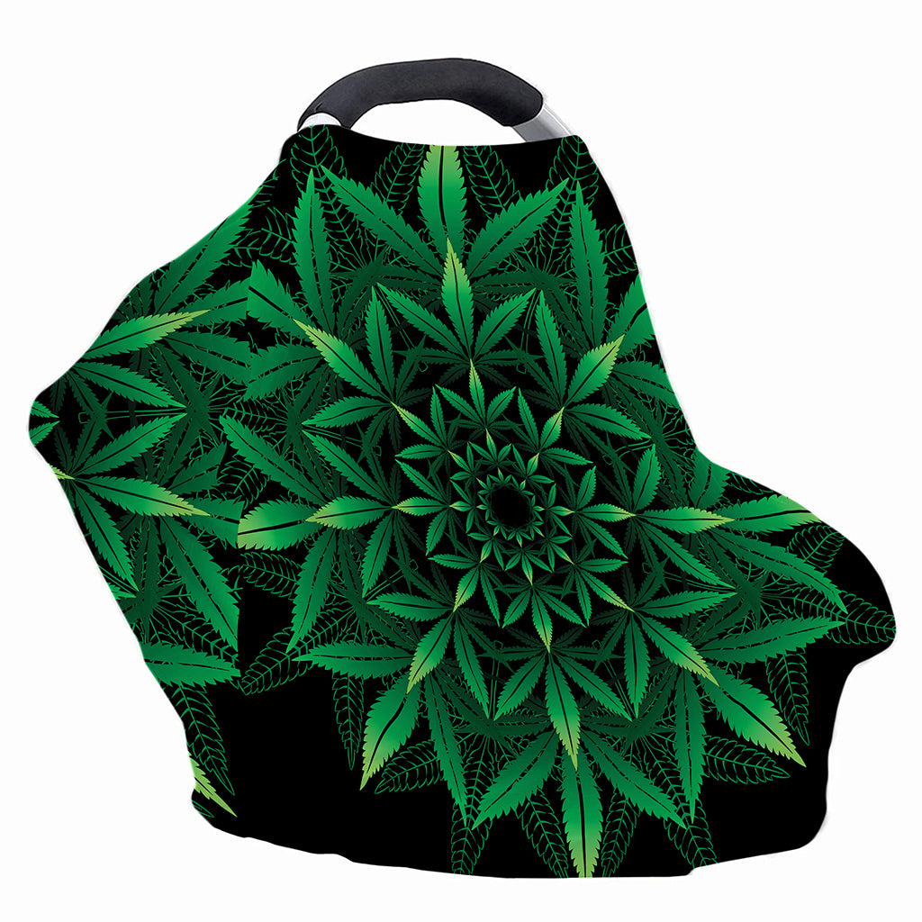 Cannabis Leaf Mandala Print Baby Seat Cover