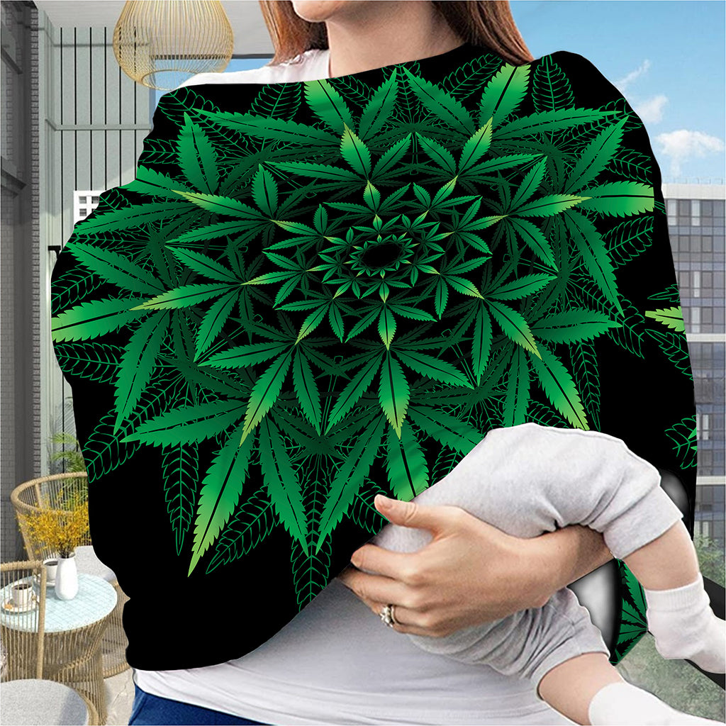 Cannabis Leaf Mandala Print Baby Seat Cover