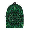 Cannabis Leaf Mandala Print School Backpack