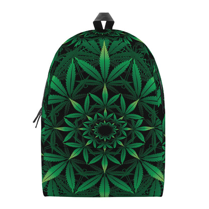 Cannabis Leaf Mandala Print Backpack