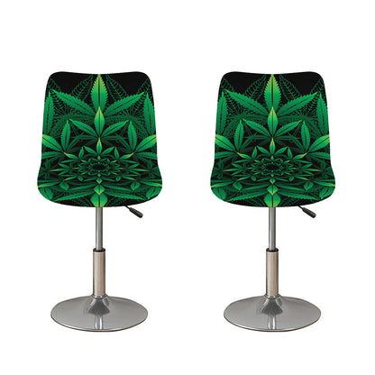 Cannabis Leaf Mandala Print Bar Stool Covers