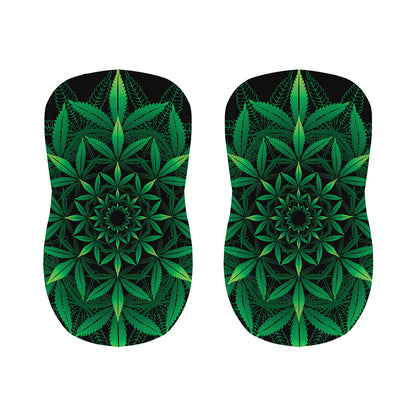 Cannabis Leaf Mandala Print Bar Stool Covers