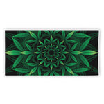 Cannabis Leaf Mandala Print Beach Towel