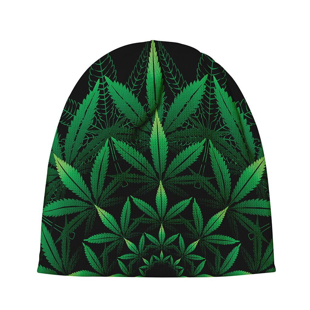 Cannabis Leaf Mandala Print Beanie