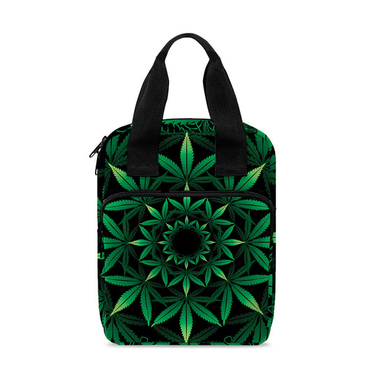 Cannabis Leaf Mandala Print Bible Tote Bag