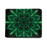 Cannabis Leaf Mandala Print Bifold Wallet