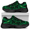 Cannabis Leaf Mandala Print Black Chunky Shoes