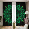 Cannabis Leaf Mandala Print Blackout Pencil Pleat Curtains