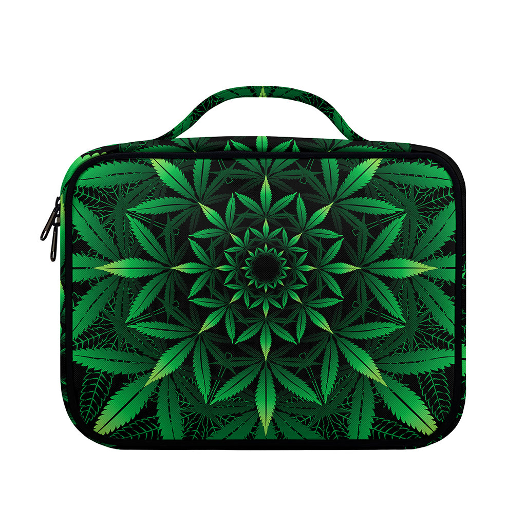 Cannabis Leaf Mandala Print Briefcase Bible Bag