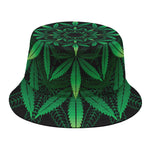 Cannabis Leaf Mandala Print Bucket Hat