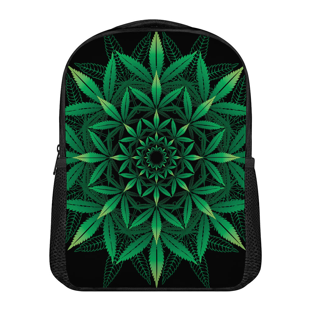 Cannabis Leaf Mandala Print Casual Backpack