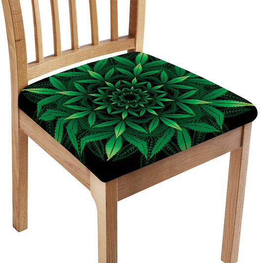 Cannabis Leaf Mandala Print Chair Cushion Cover