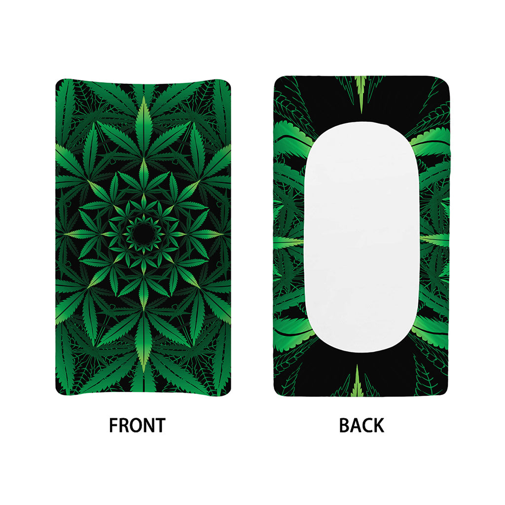 Cannabis Leaf Mandala Print Changing Pad Cover