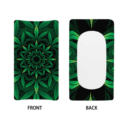 Cannabis Leaf Mandala Print Changing Pad Cover