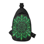 Cannabis Leaf Mandala Print Chest Bag