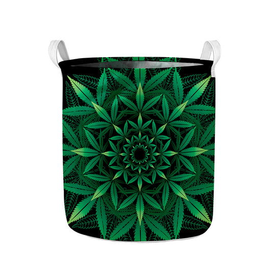 Cannabis Leaf Mandala Print Collapsible Laundry Basket
