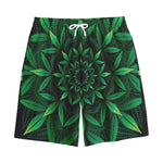 Cannabis Leaf Mandala Print Cotton Shorts