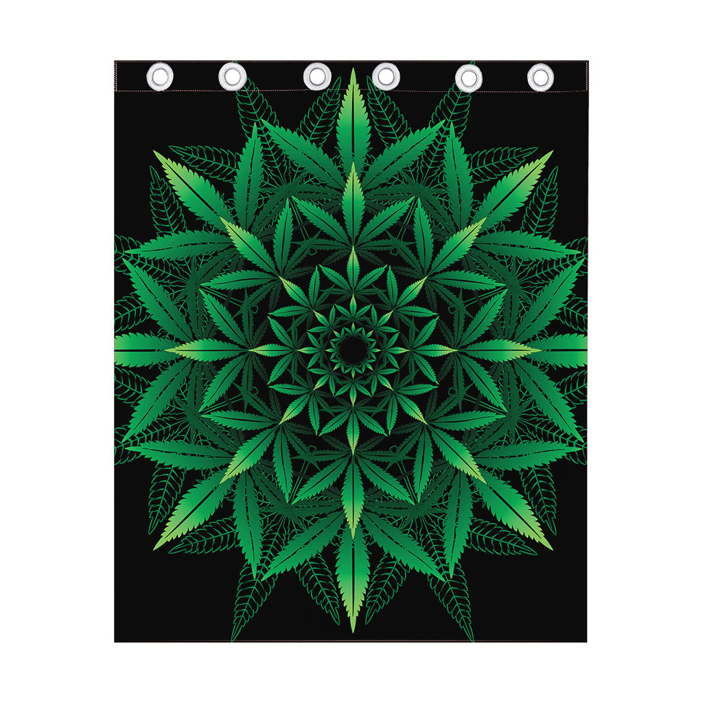 Cannabis Leaf Mandala Print Curtain