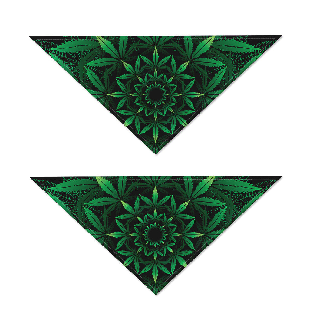 Cannabis Leaf Mandala Print Dog Bandana