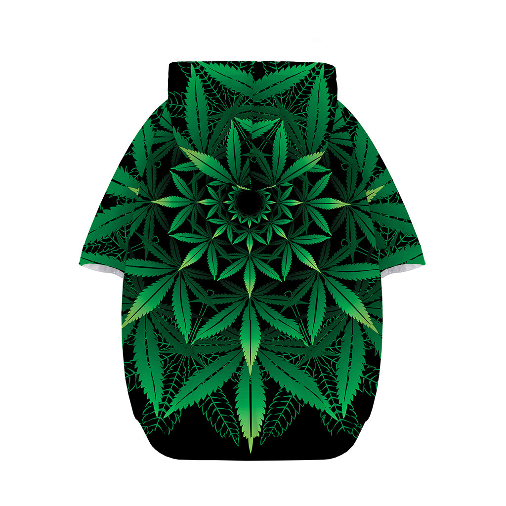 Cannabis Leaf Mandala Print Dog Zip Up Hoodie