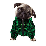 Cannabis Leaf Mandala Print Dog Zip Up Jacket