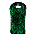 Cannabis Leaf Mandala Print Double Neoprene Wine Tote