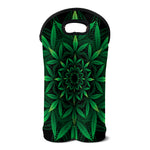 Cannabis Leaf Mandala Print Double Neoprene Wine Tote