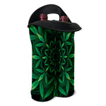 Cannabis Leaf Mandala Print Double Neoprene Wine Tote