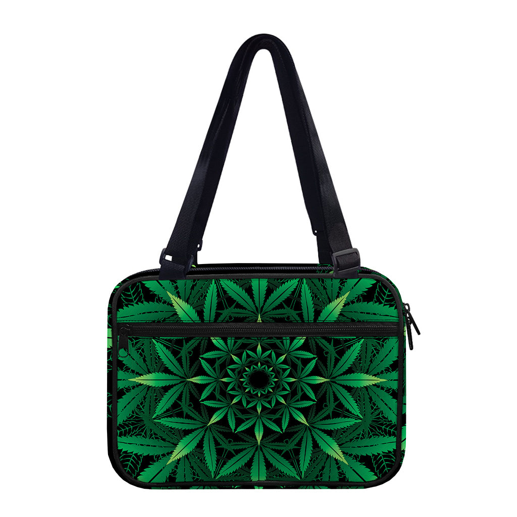Cannabis Leaf Mandala Print Double Strap Bible Bag