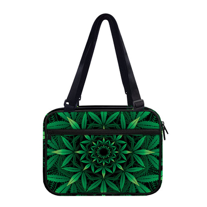 Cannabis Leaf Mandala Print Double Strap Bible Bag