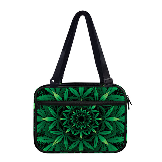 Cannabis Leaf Mandala Print Double Strap Bible Bag