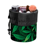Cannabis Leaf Mandala Print Drawstring Makeup Bag