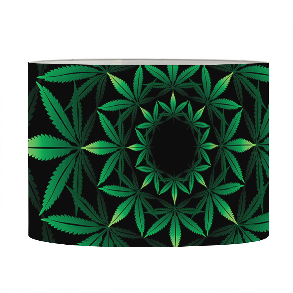 Cannabis Leaf Mandala Print Drum Lamp Shade