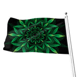 Cannabis Leaf Mandala Print Flag