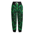 Cannabis Leaf Mandala Print Fleece Lined Knit Pants