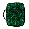 Cannabis Leaf Mandala Print Front Pocket Bible Bag