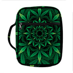 Cannabis Leaf Mandala Print Front Pocket Bible Bag